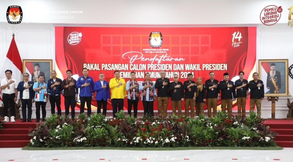 Komisi Pemilihan Umum (KPU) saat pandaftaran pasangan Bacapes Prabowo-Gibran (Dok IG @kpuri